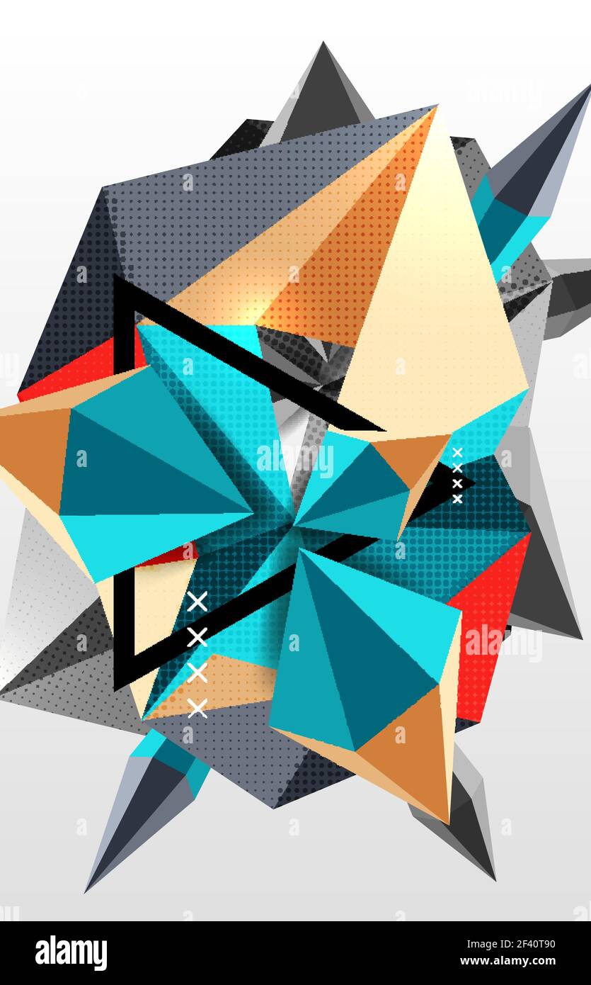 3d polygonal elements abstract background. 3d polygonal elements ...