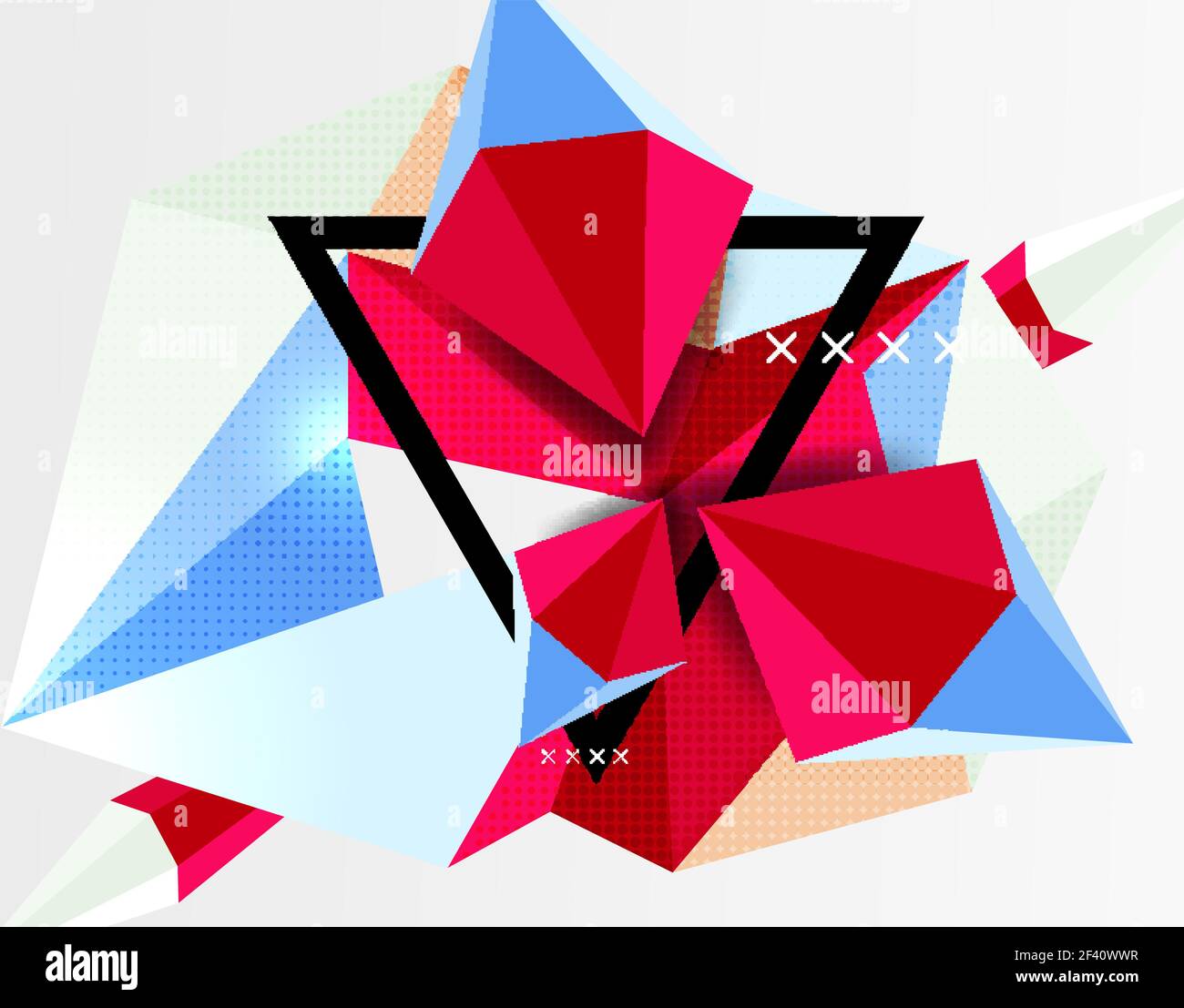 3d polygonal elements abstract background. 3d polygonal elements abstract background, textured vector modern template Stock Vector