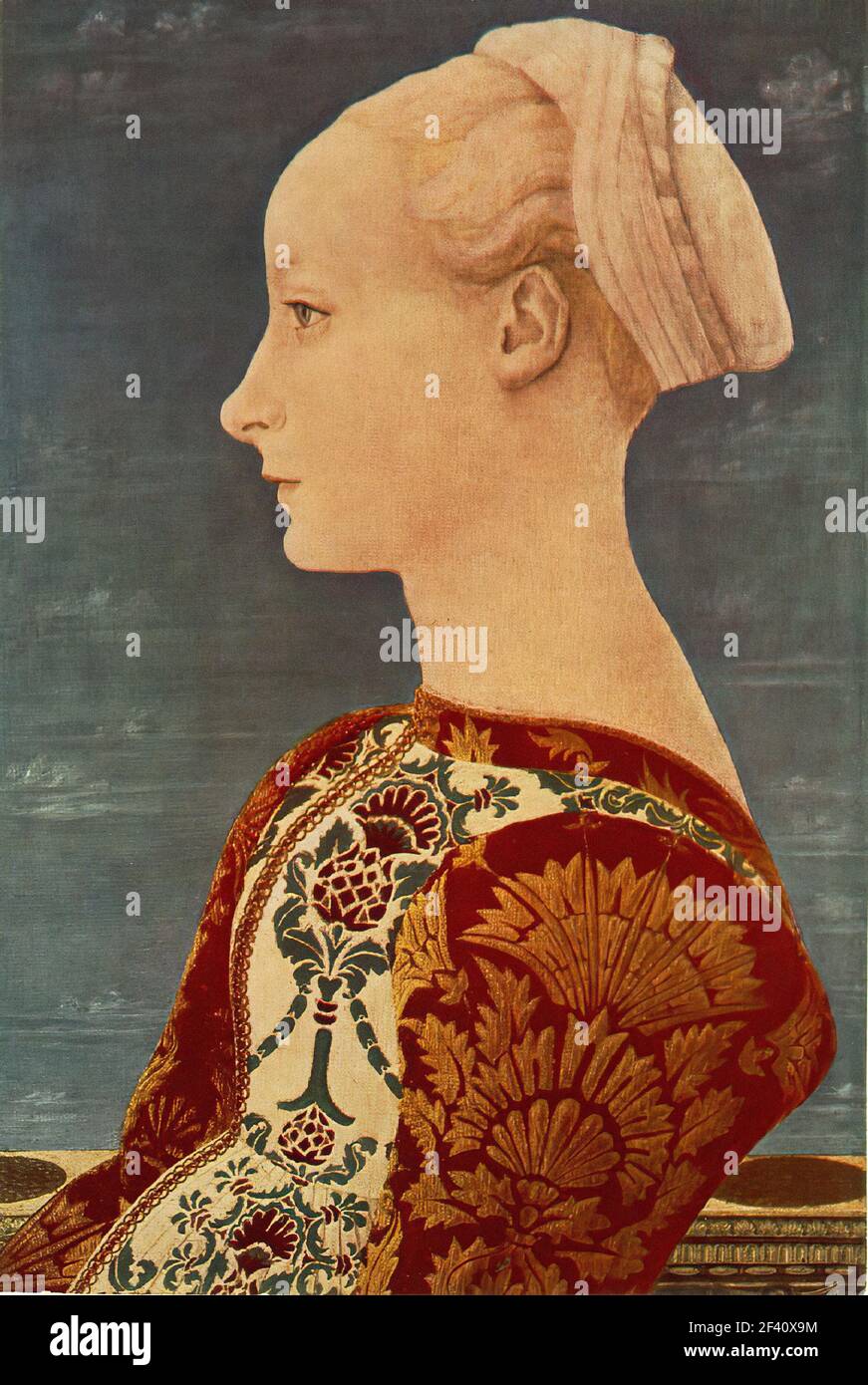 Domenico Veneziano - Portrait Young Woman Stock Photo - Alamy