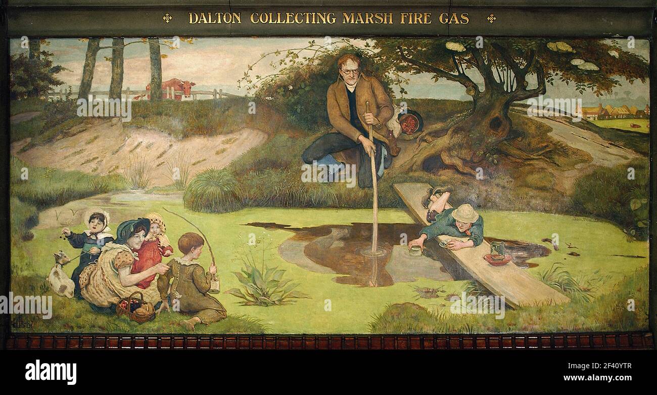 Ford Madox Brown - Dalton Collecting Marsh Fire Gas 1893 Stock Photo