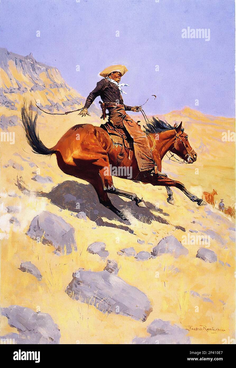 Frederic Remington  - Cowboy 1902 Stock Photo