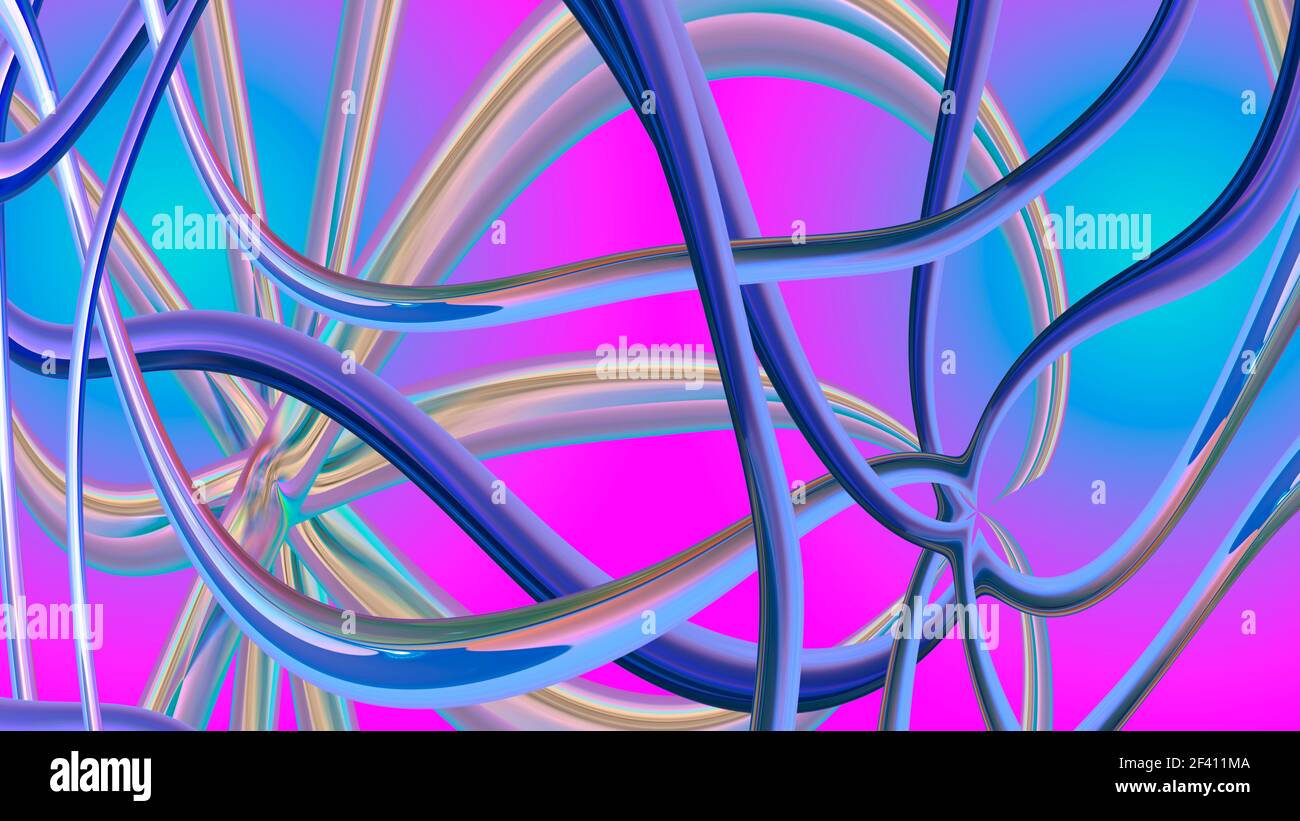 Abstract gradient background with three-dimensional lines. 3d image ...