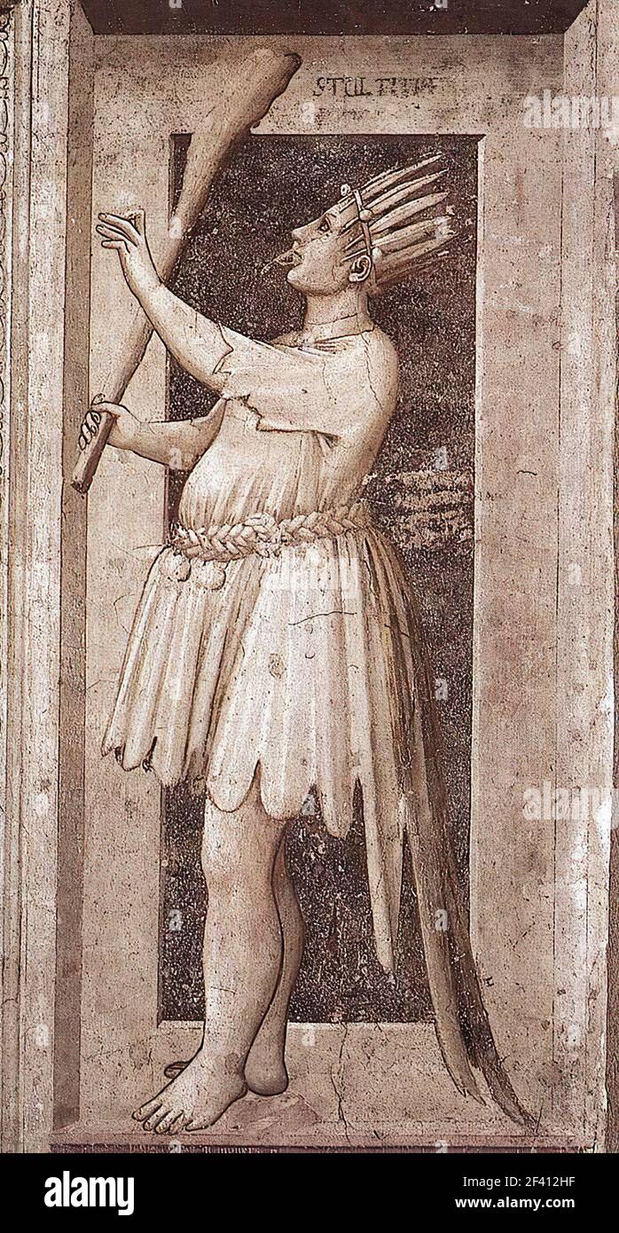 Giotto di Bondone - Foolishness Stock Photo
