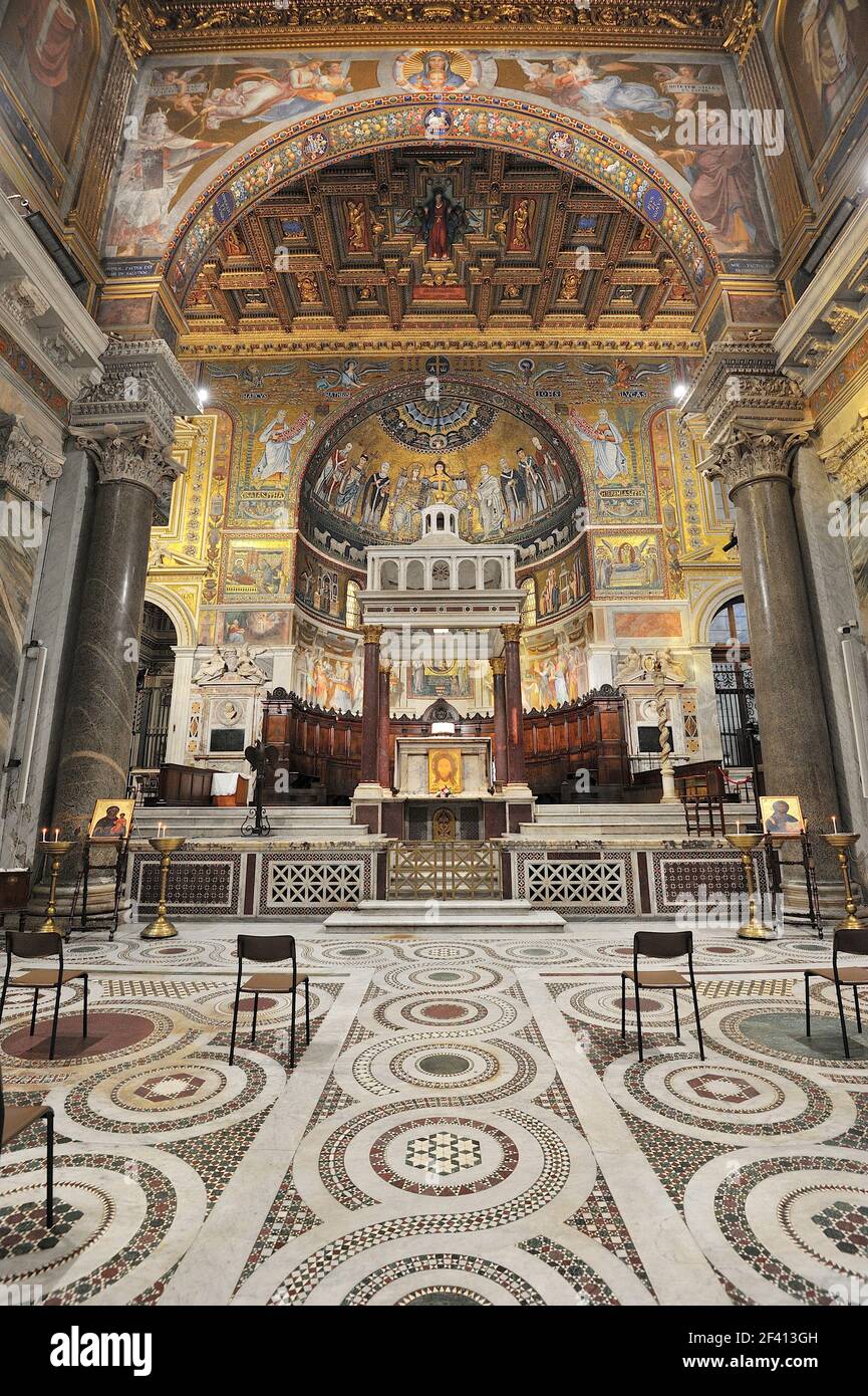 italy, rome, basilica of santa maria in trastevere Stock Photo