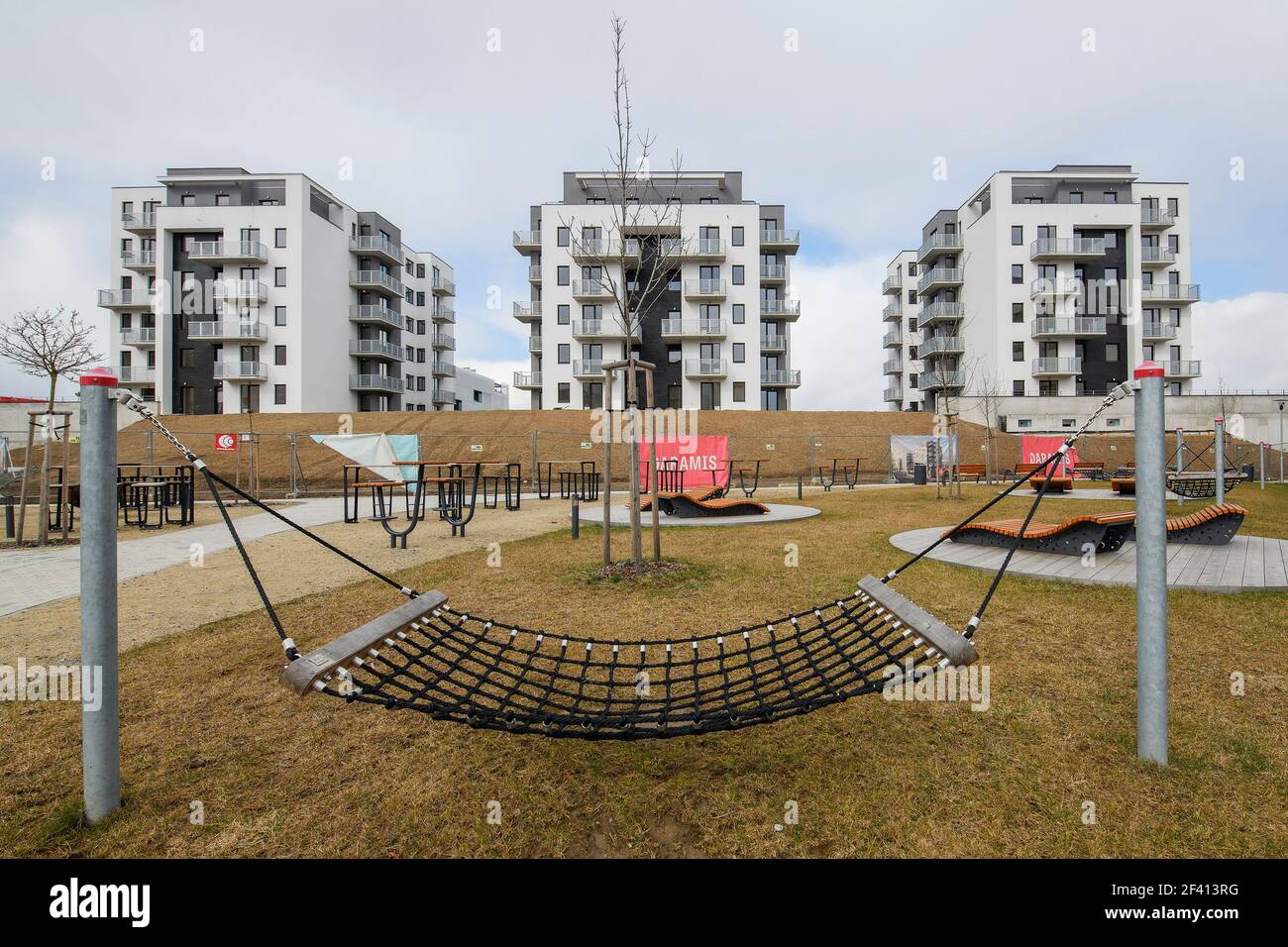Pilsen, Czech Republic. 18th Mar, 2021. Apartment buildings of the