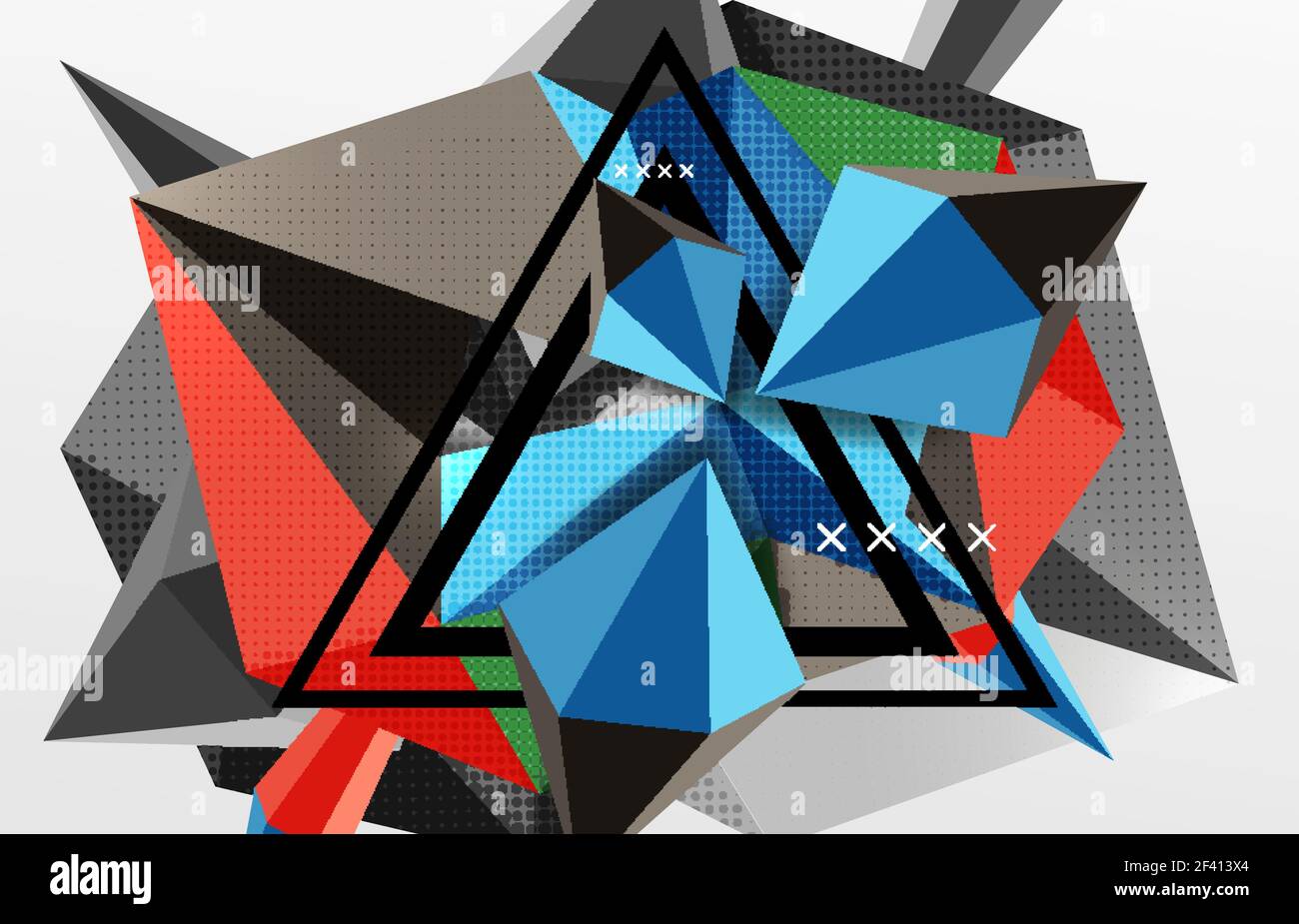 3d polygonal elements abstract background. 3d polygonal elements abstract background, textured vector modern template Stock Vector