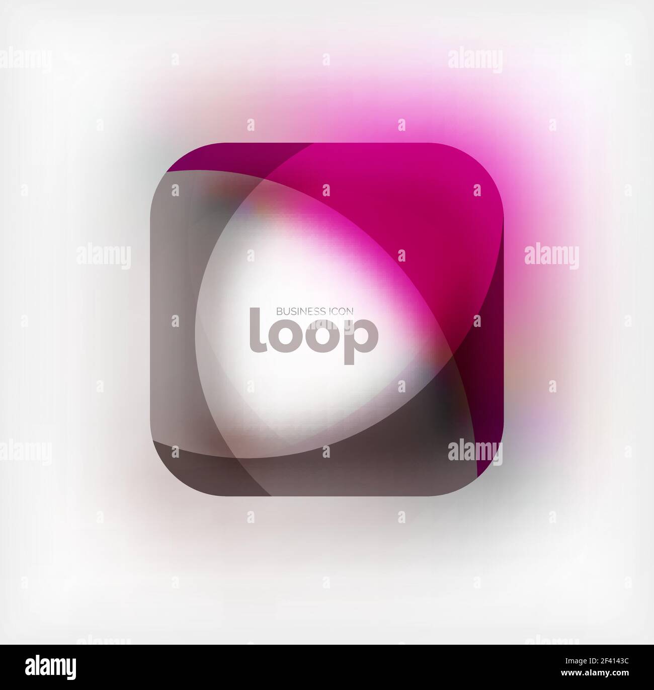 Vector square loop business symbol, geometric icon created of waves ...