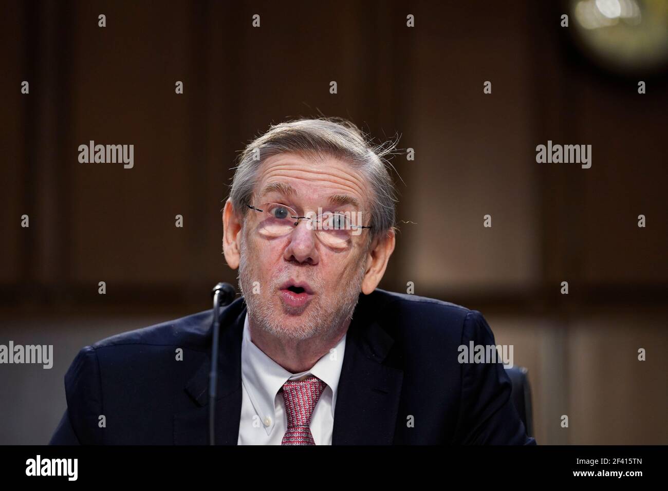Washington, USA. 18th Mar, 2021. Dr. David Kessler, Chief Science Officer of the White House COVID-19 response team, testifies during a Senate Health, Education, Labor and Pensions Committee hearing on the federal coronavirus response on Capitol Hill in Washington, Thursday, March 18, 2021. (Photo by Susan Walsh/Pool/Sipa USA) Credit: Sipa USA/Alamy Live News Stock Photo