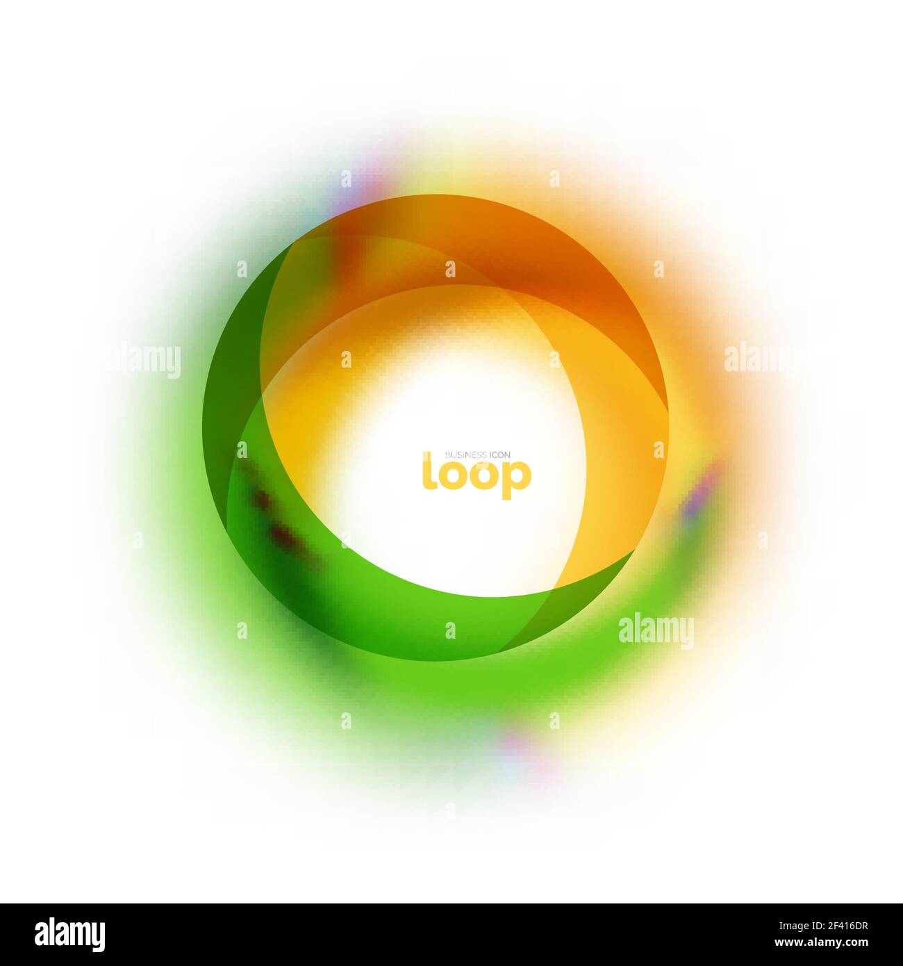 Loop circle business icon, created with glass transparent color shapes ...