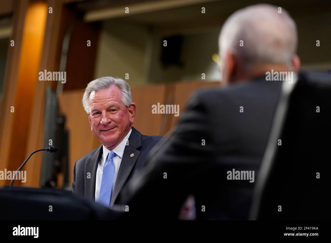 Washington, USA. 18th Mar, 2021. Sen. Tommy Tuberville, R-Ala., speaks during a Senate Health, Education, Labor and Pensions Committee hearing on the federal coronavirus response on Capitol Hill in Washington, Thursday, March 18, 2021. (Photo by Susan Walsh/Pool/Sipa USA) Credit: Sipa USA/Alamy Live News Stock Photo