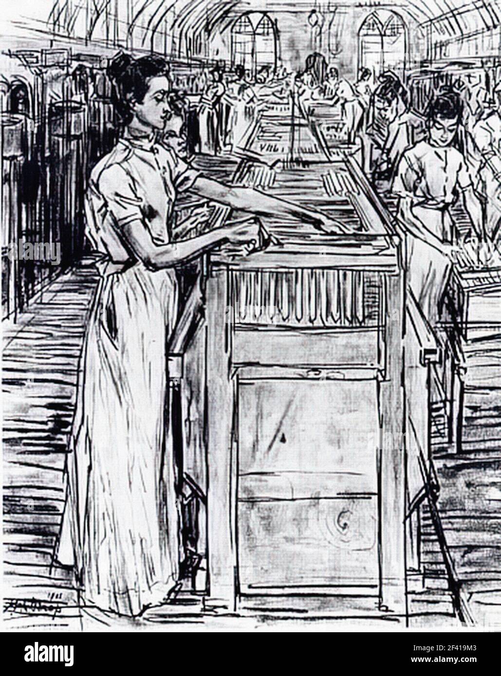 Jan Toorop Female Employees Candle Factory Goud 1905 Stock Photo Alamy