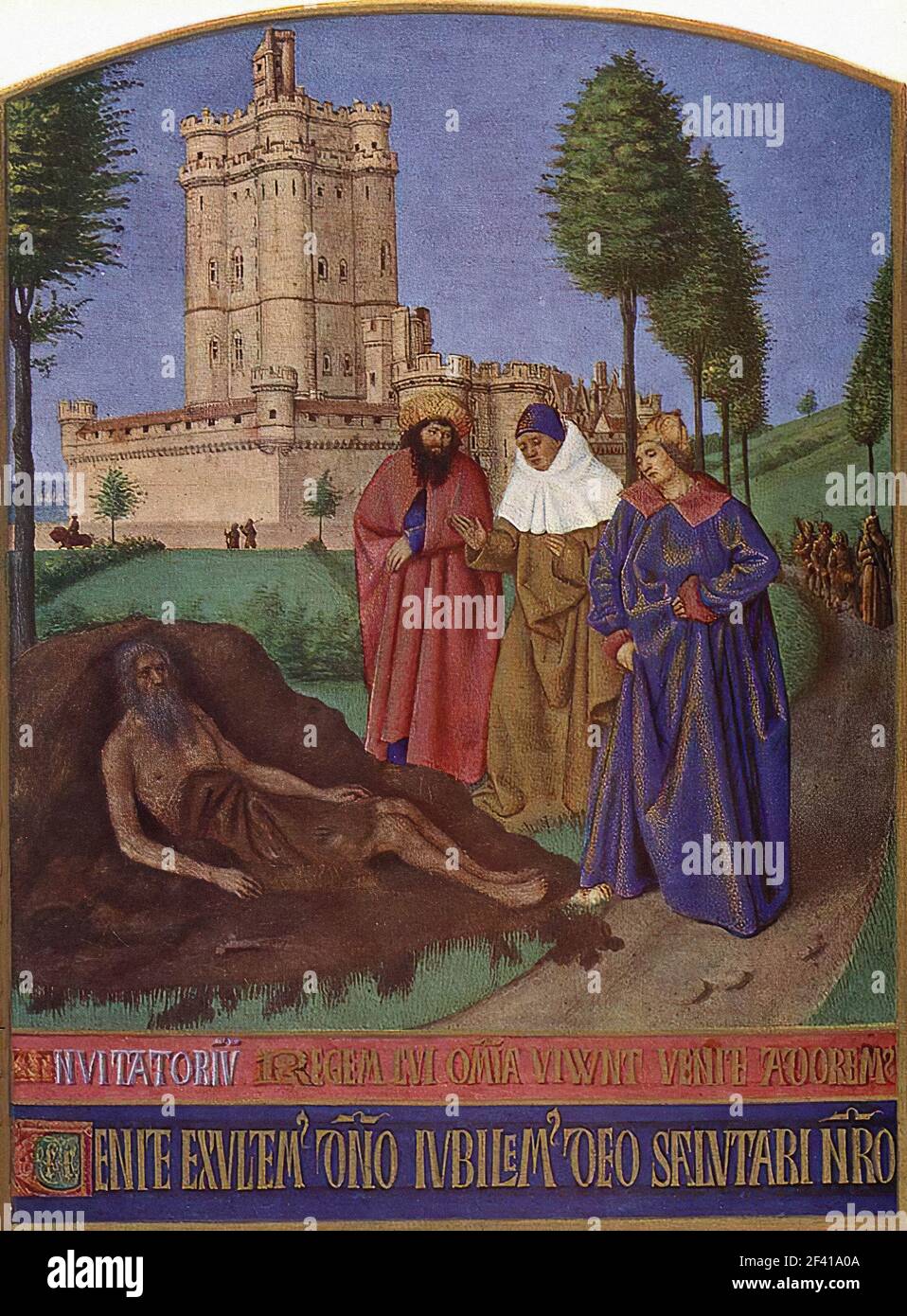 Jean Fouquet Job His False Comforters Stock Photo Alamy