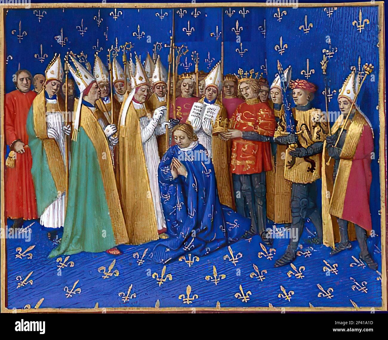 Jean Fouquet - Coronation Philippe Auguste 1460 Stock Photo - Alamy