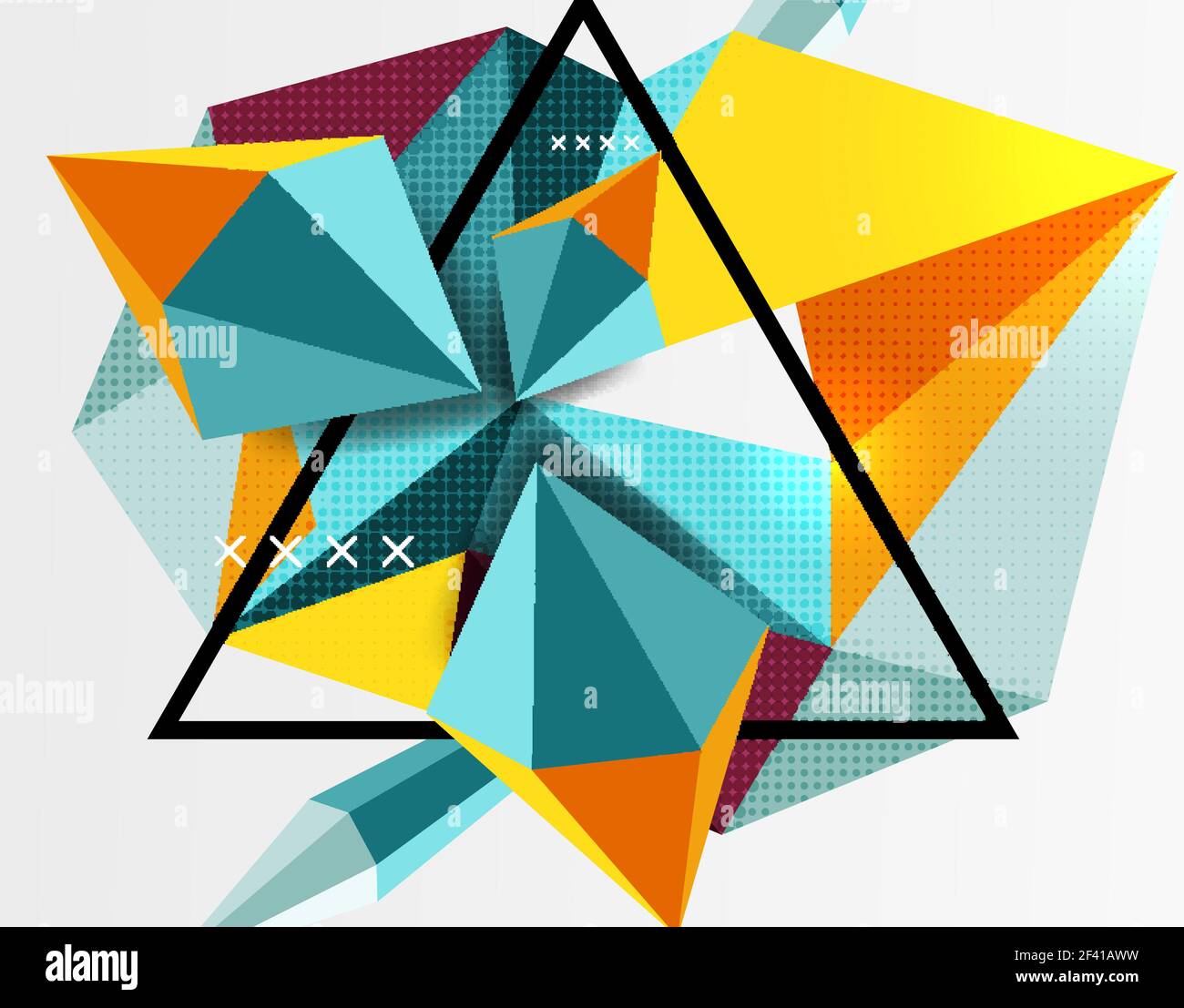 3d polygonal elements abstract background. 3d polygonal elements abstract background, textured vector modern template Stock Vector