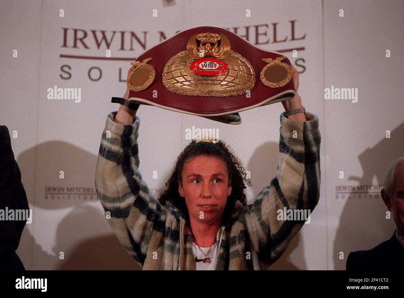 Jane Couch Female Boxer April 98Who is taking the british boxing board of control to court because thay refused her a professional boxing licence holding world championship belt she won Stock Photo