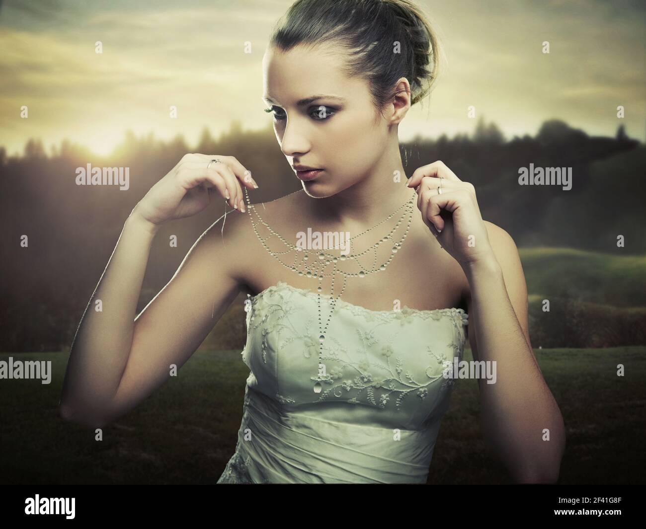 Portrait of a young woman bride hi-res stock photography and images - Alamy