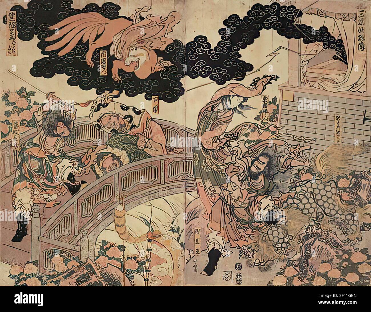 Katsushika Hokusai 葛飾北斎- Sangoku Y C5 8dko Den Stock Photo