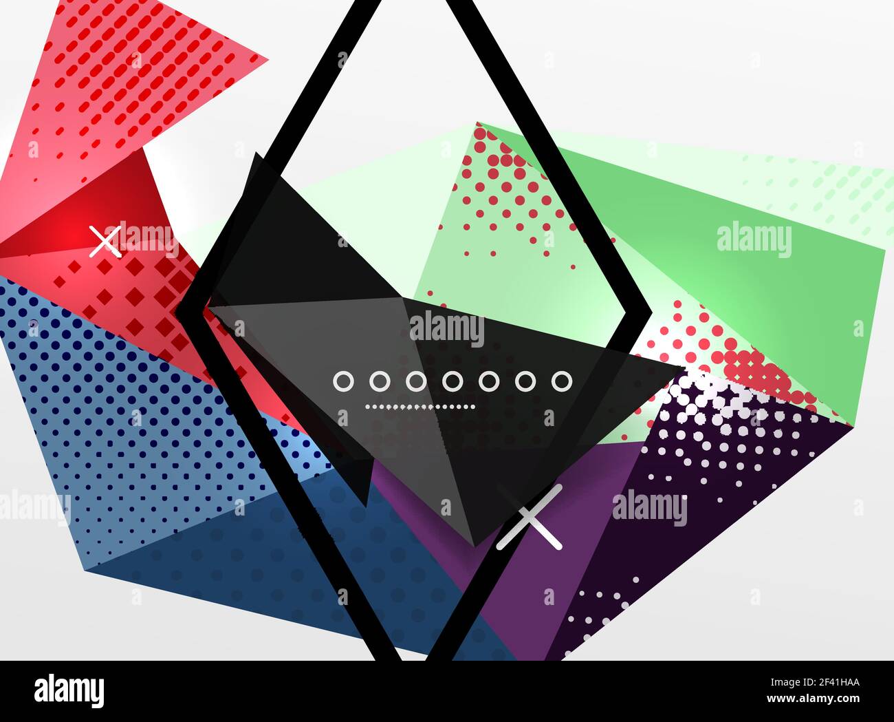 Vector color geometric abstract composition, triangular and polygonal design elements, digital background. Vector color geometric abstract composition, triangular and polygonal design elements, digital techno background Stock Vector