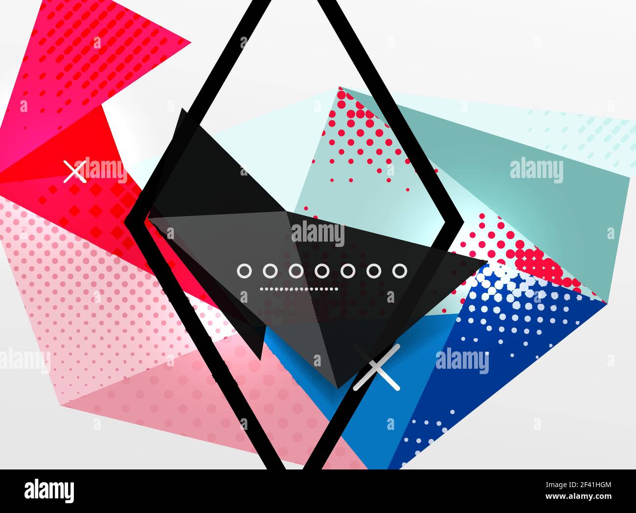 Vector color geometric abstract composition, triangular and polygonal design elements, digital background. Vector color geometric abstract composition, triangular and polygonal design elements, digital techno background Stock Vector