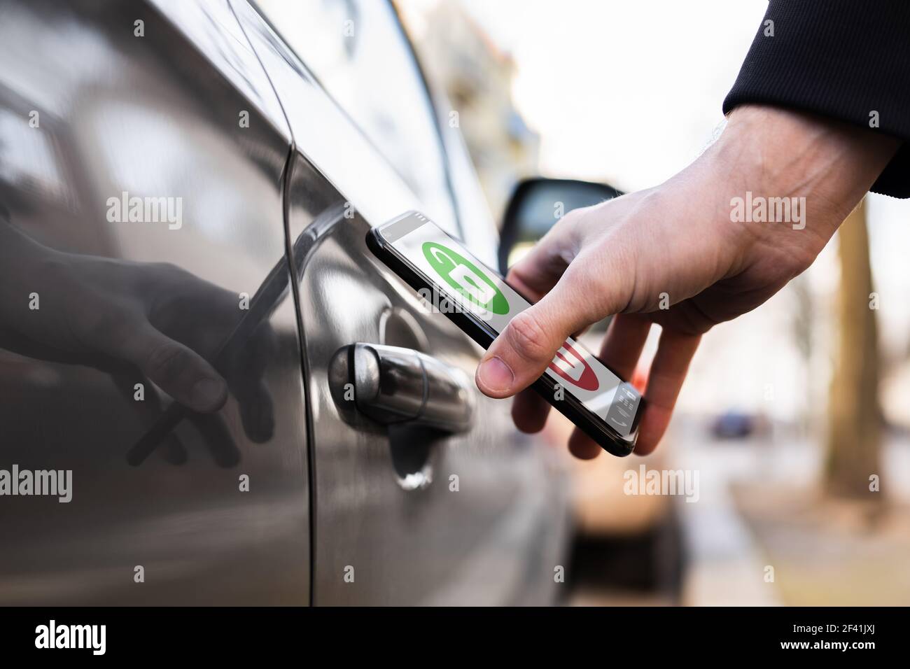 Smart Phone Security Technology App On Smartphone Stock Photo