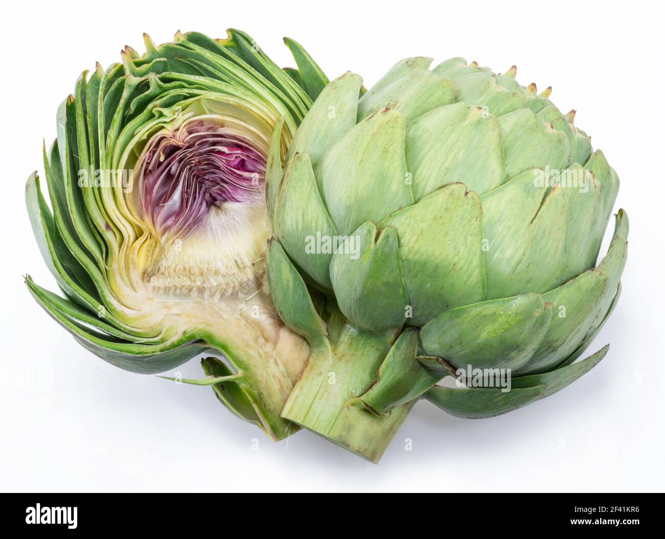 Artichoke flower edible buds isolated on white background Stock Photo