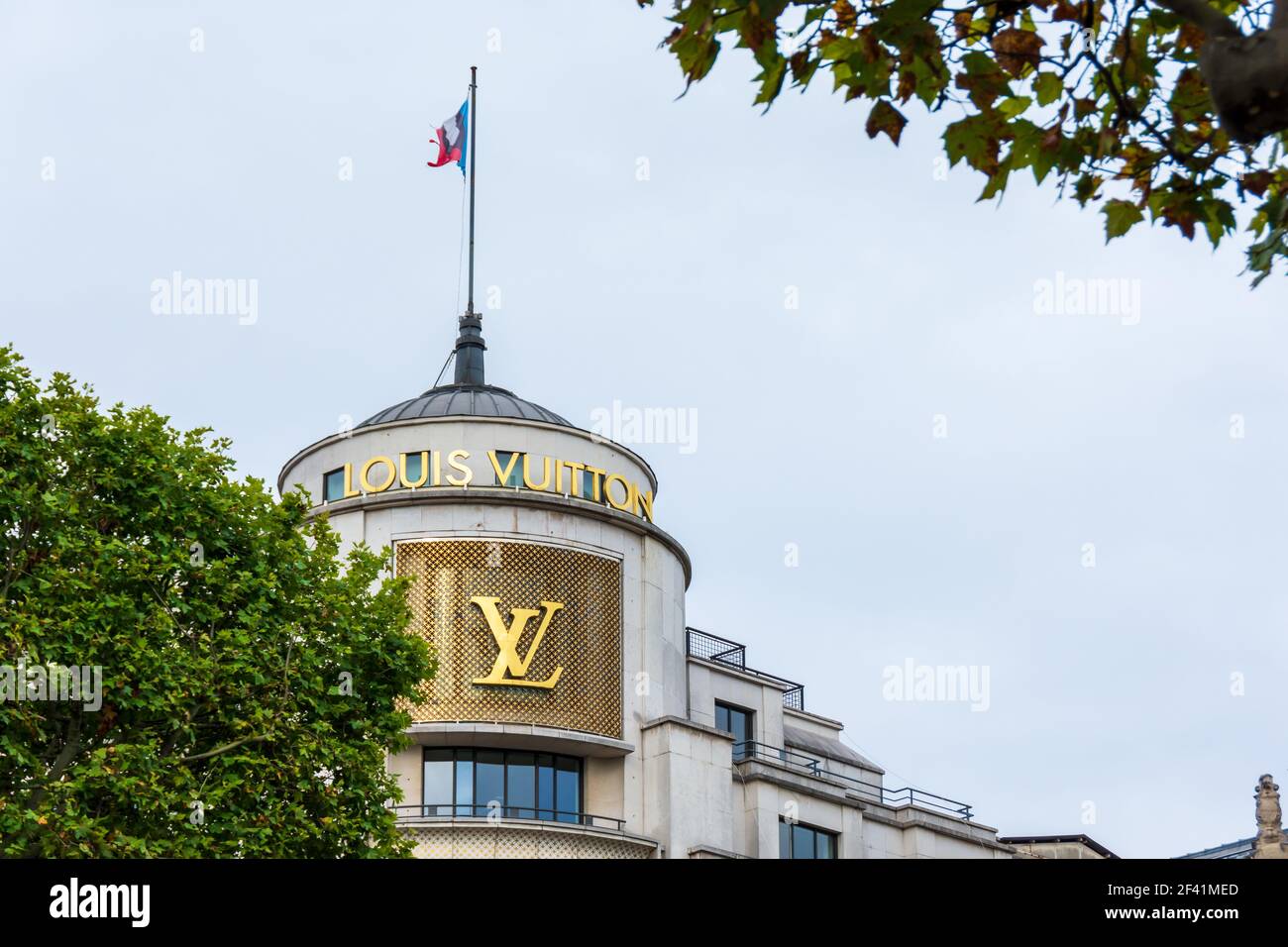 Louis Vuitton building on the avenue des Champs-Elysees, Paris, France Stock Photo