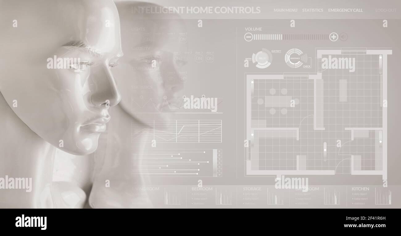 Artificial intelligence concept - smart house Stock Photo