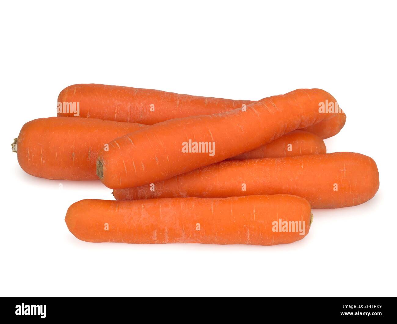 Washed carrots isolated on white background, close up Stock Photo