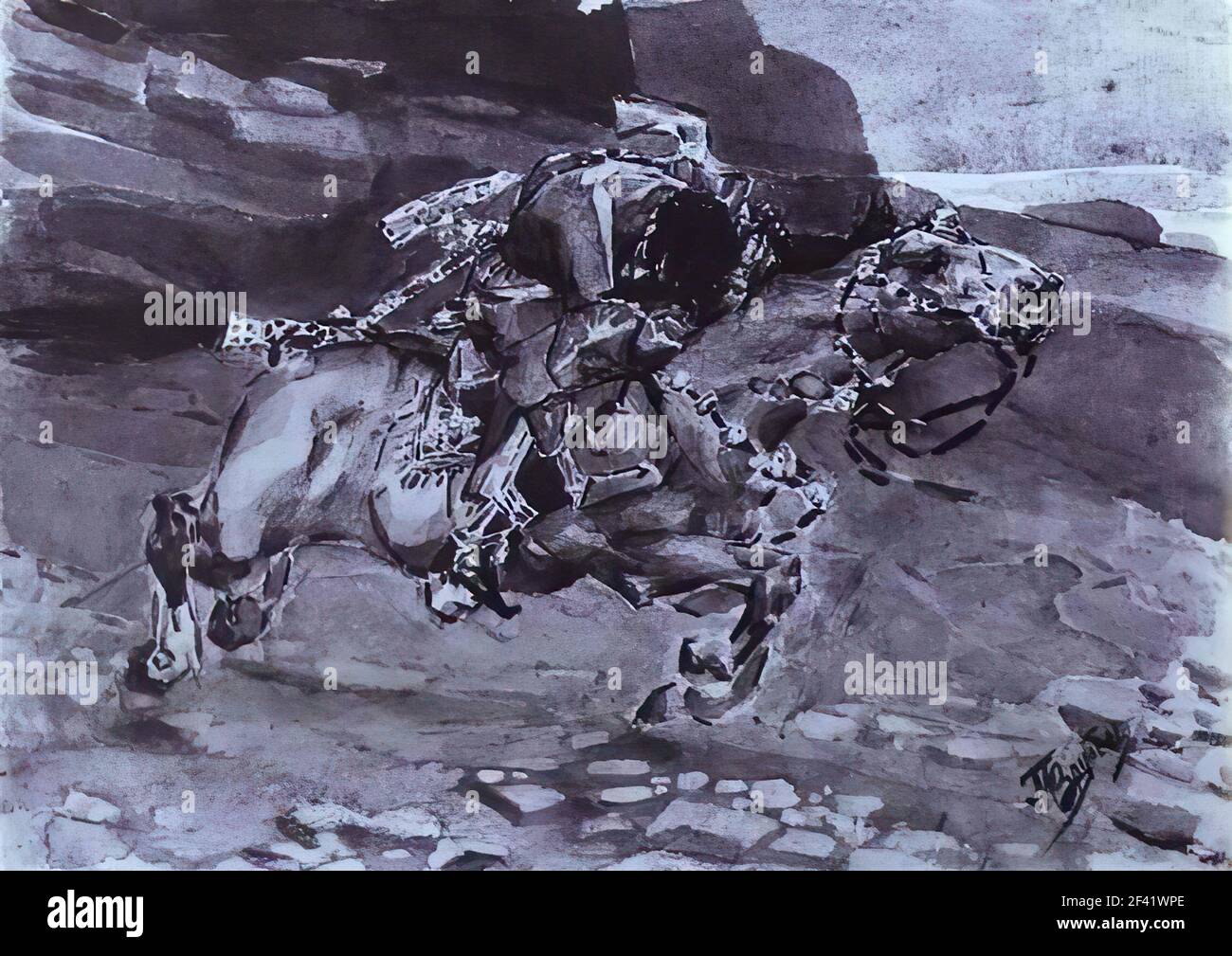 Mikhail Vrubel - Demon 1891 Stock Photo