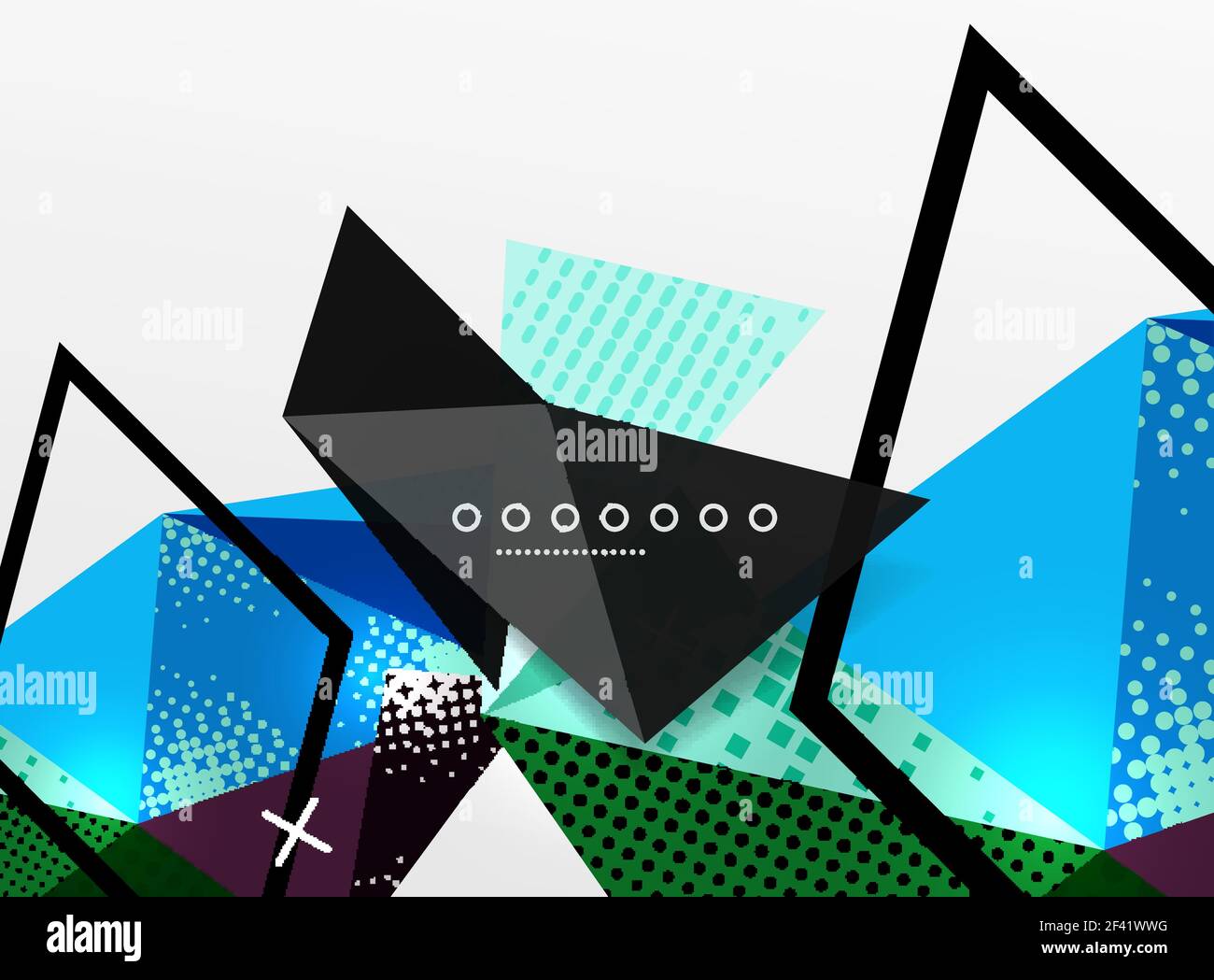 Vector color geometric abstract composition, triangular and polygonal design elements, digital background. Vector color geometric abstract composition, triangular and polygonal design elements, digital techno background Stock Vector