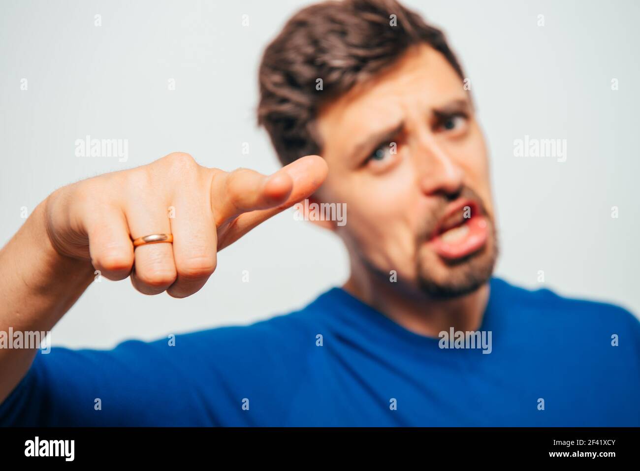 showing the index finger Stock Photo - Alamy