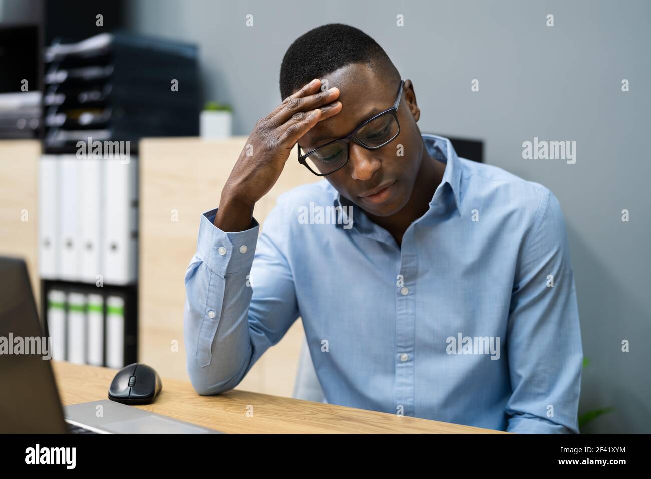 Bad Posture Distress And Fatigue After Drink And Hangover Stock Photo