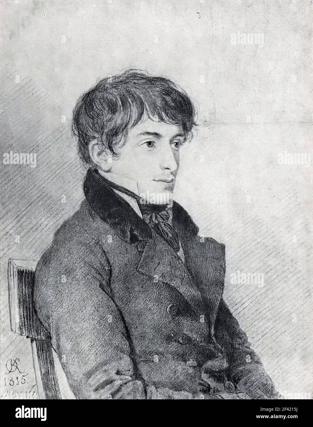 Orest Adamovich Kiprensky - Portrait Nikit Mikhailovich Muraviev 1815 Stock Photo