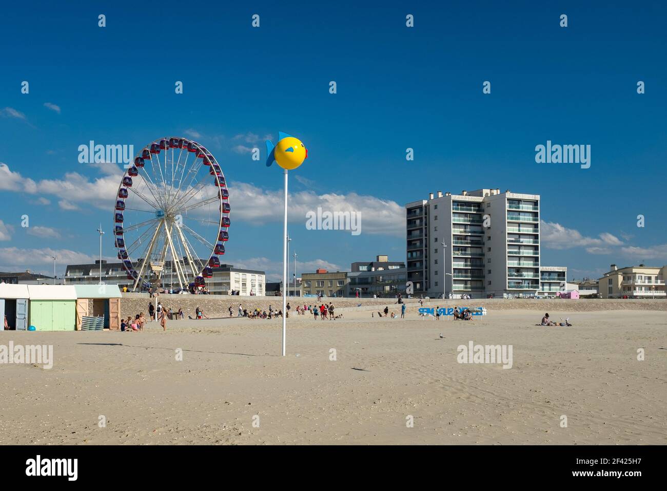 A summer's day on the beach of Berck-sur-Mer in France Stock Photo