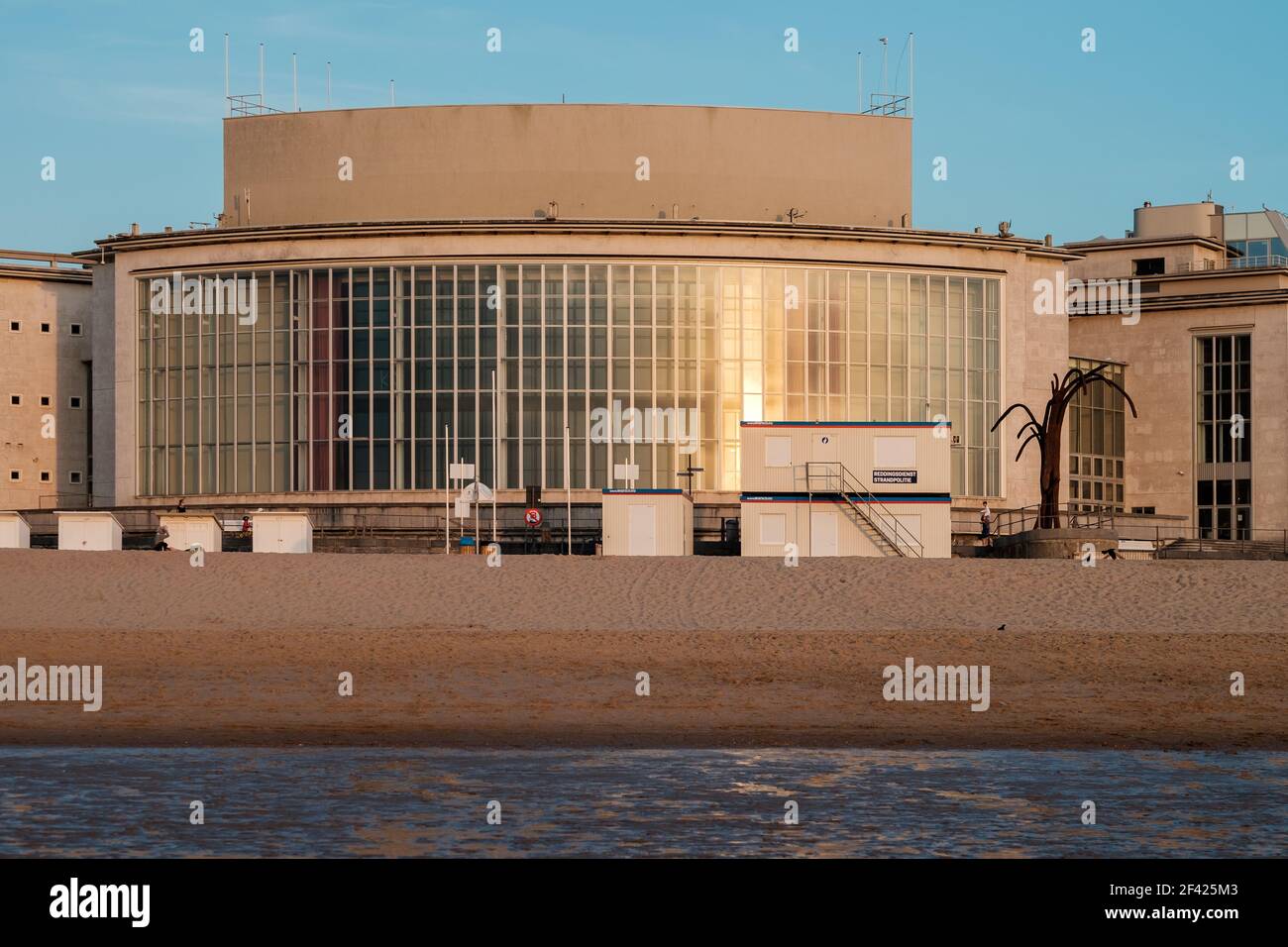 The monumental Casino building on the beach of Ostend (Belgium). Stock Photo