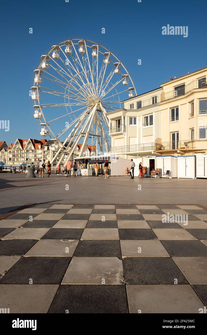 Giant Wheel on the seafront of Wimereux on the French Opal Coast. Stock Photo