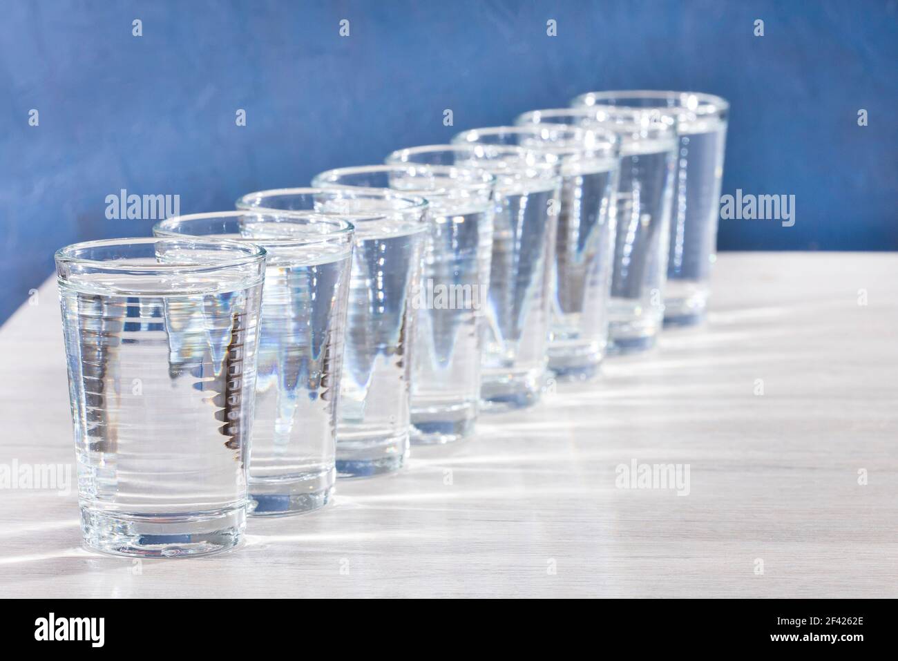 Eight tall glasses of water Essential water for the proper