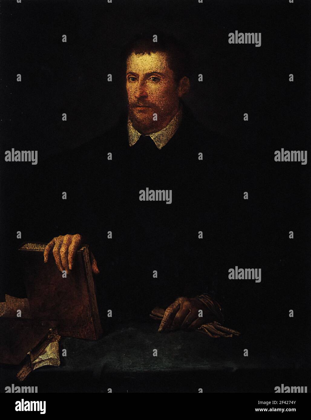 Tiziano Vecelli or Vecellio a.k.a Titian - Portrait Ippolito Riminaldi C 1528 Stock Photo