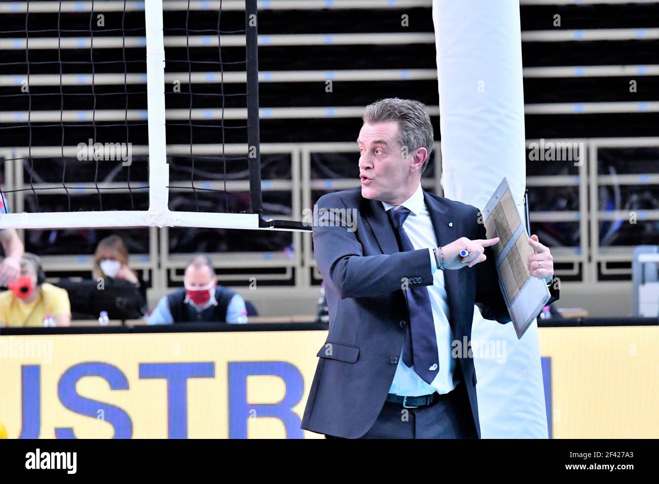 Trento, Italy. 18th Mar, 2021. Angelo Lorenzetti (Coach Itas Trentino) during Itas Trentino vs Sir Sicoma Monini Perugia, CEV Champions League volleyball match in Trento, Italy, March 18 2021 Credit: Independent Photo Agency/Alamy Live News Stock Photo