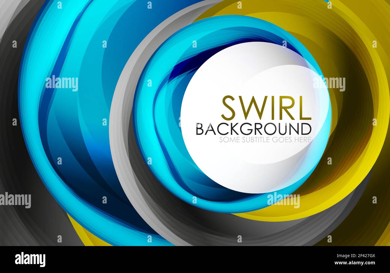 Spiral swirl flowing lines 3d vector abstract digital motion background ...
