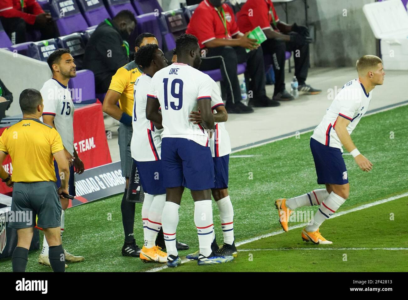 Orlando, Florida, USA, January 31, 2021, USA face Trinidad and Tobago in an International Friendly Match.  (Photo Credit:  Marty Jean-Louis) Stock Photo