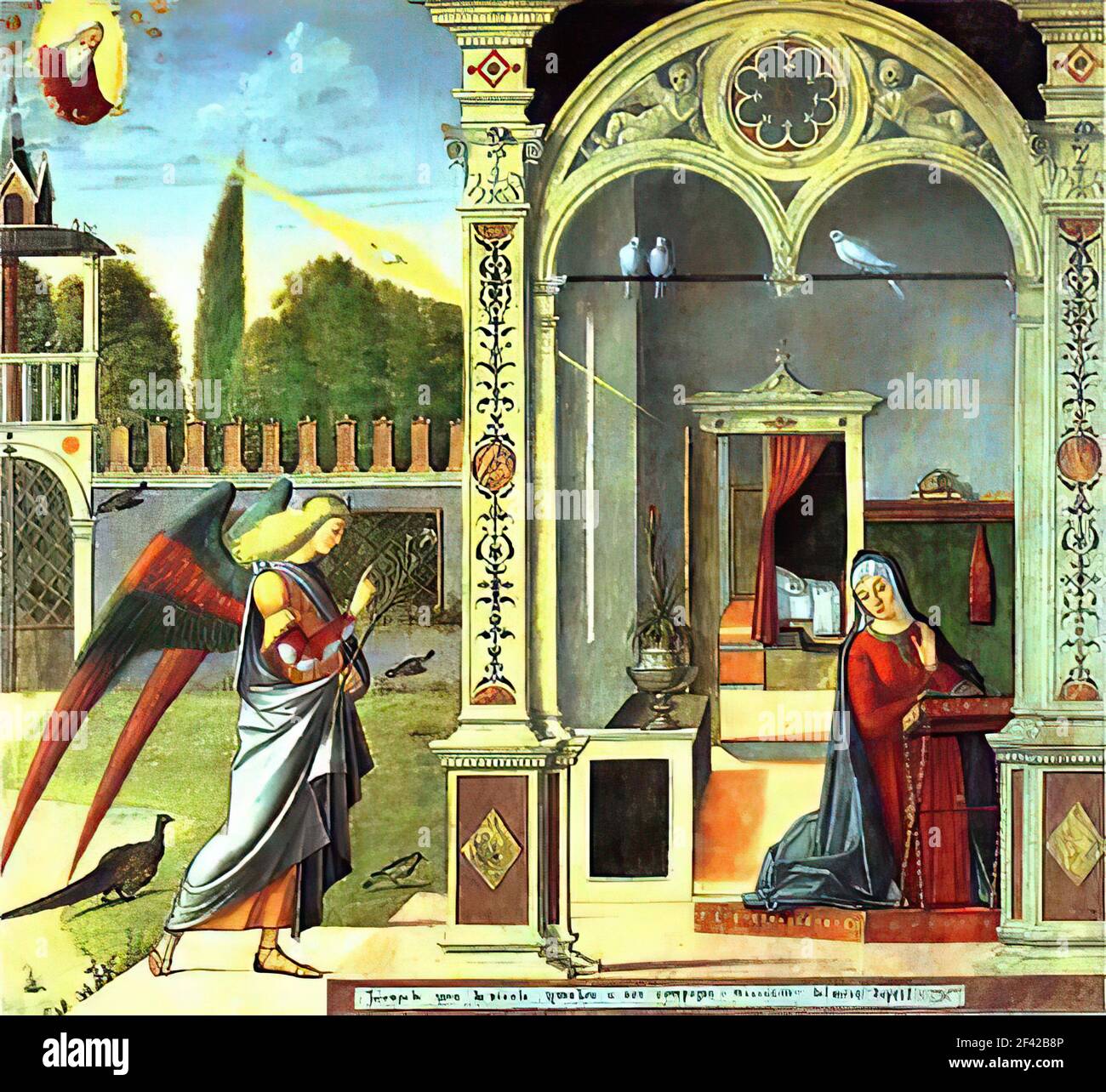 Vittore Carpaccio - Annunciation 1504 Stock Photo