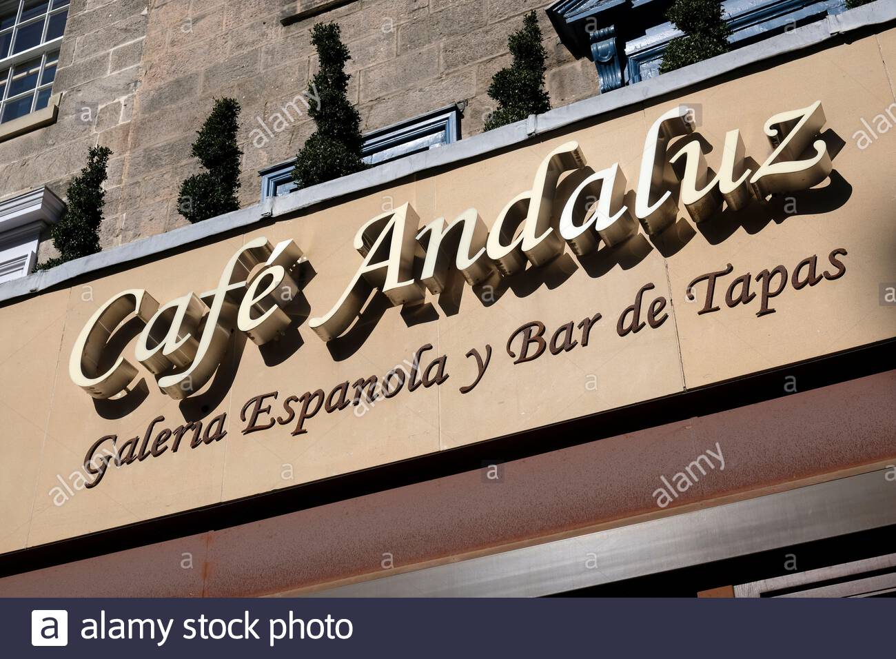 Cafe Andaluz, Spanish Tapas bar and restaurant, George Street, Edinburgh, Scotland Stock Photo