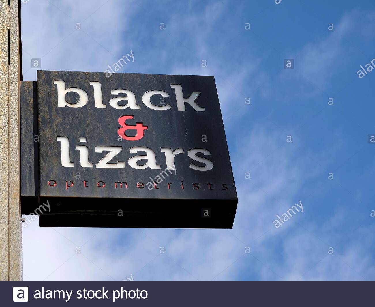 Black & Lizars optometrists sign, Edinburgh, Scotland Stock Photo Alamy
