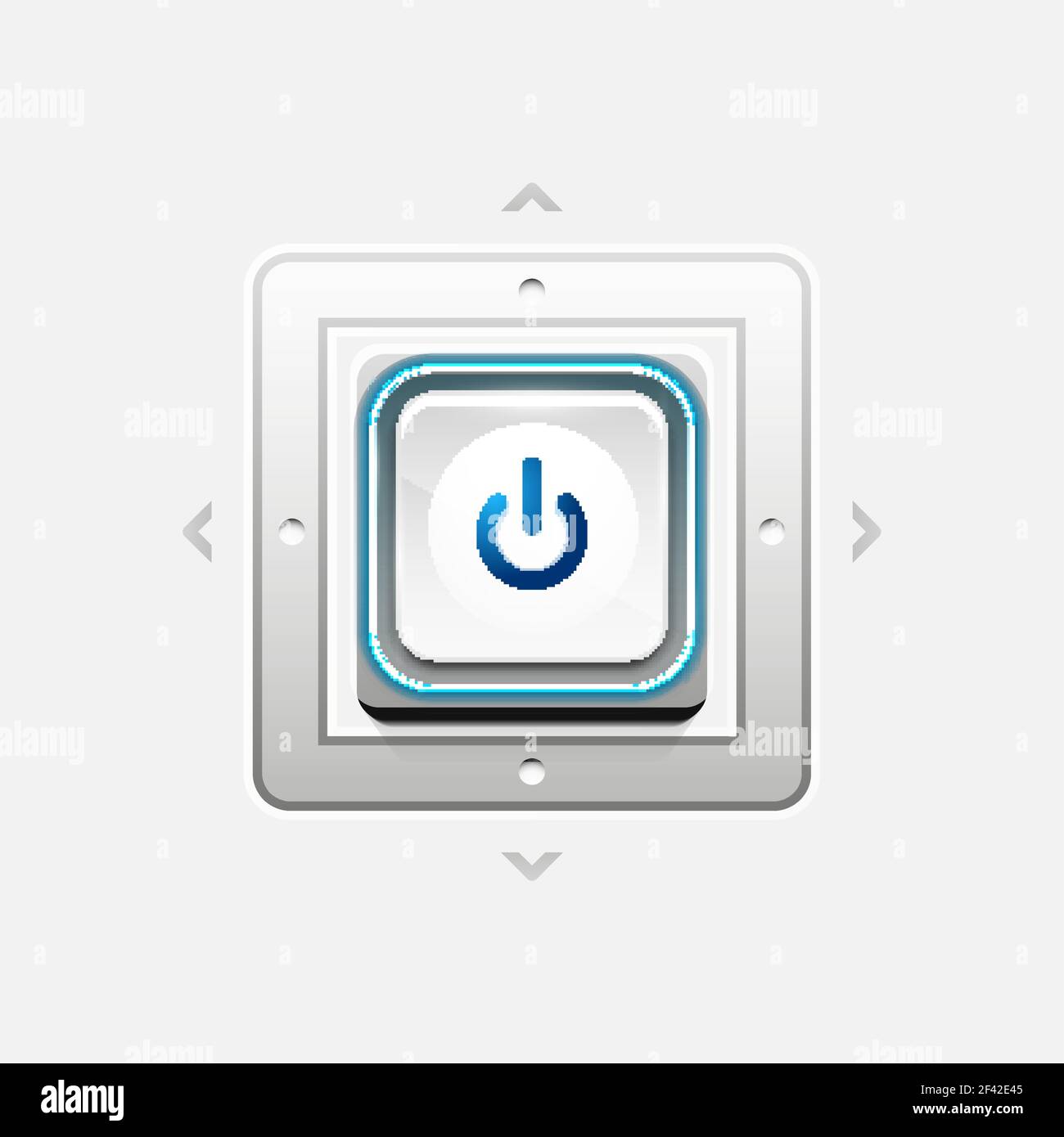 Power button technology logo, digital art techno concept, on off icon ...