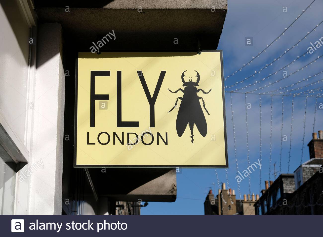 Fly London shoe shop, Rose Street, Edinburgh, Scotland Stock Photo