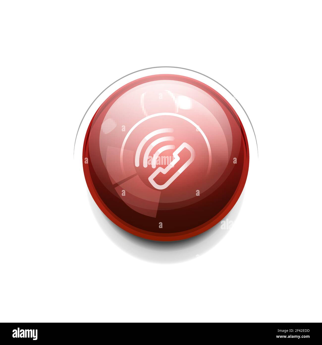 Vector phone support web button. Vector phone support web button, digital technology concept, old phone icon Stock Vector