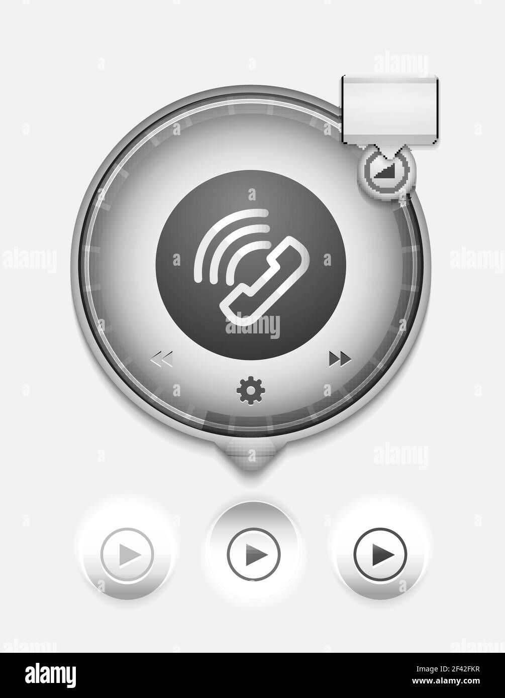Vector phone support web button. Vector phone support web button, digital technology concept, old phone icon Stock Vector