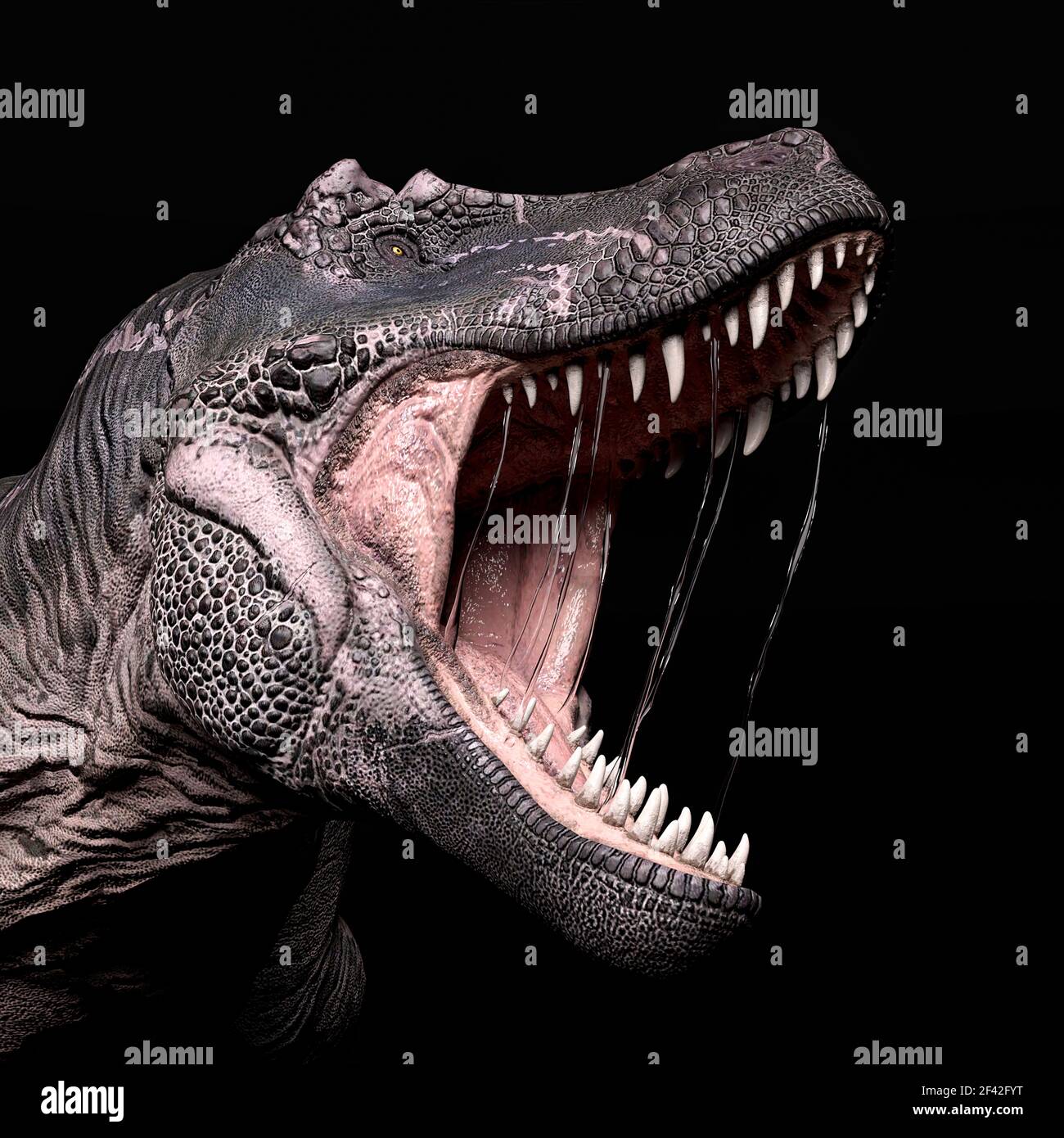 tyrannosaurus rex is running on ice age, 3d illustration Stock Photo - Alamy