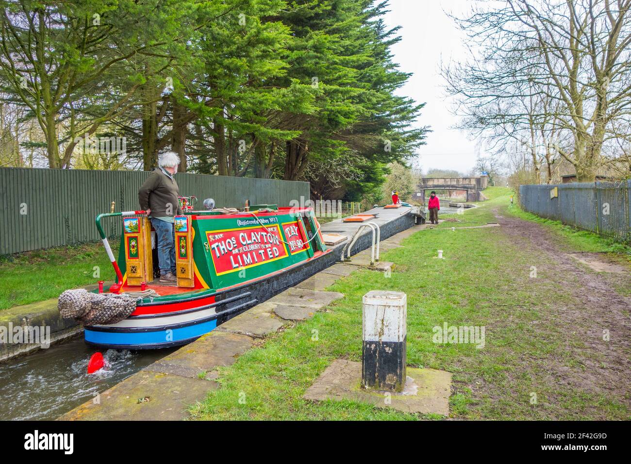 Canal  narrowboat TAY a tar boat built for Fellows, Morton & Clayton in 1938 later worked by Thomas Clayton seen in 2021 on the Trent and Mersey canal Stock Photo